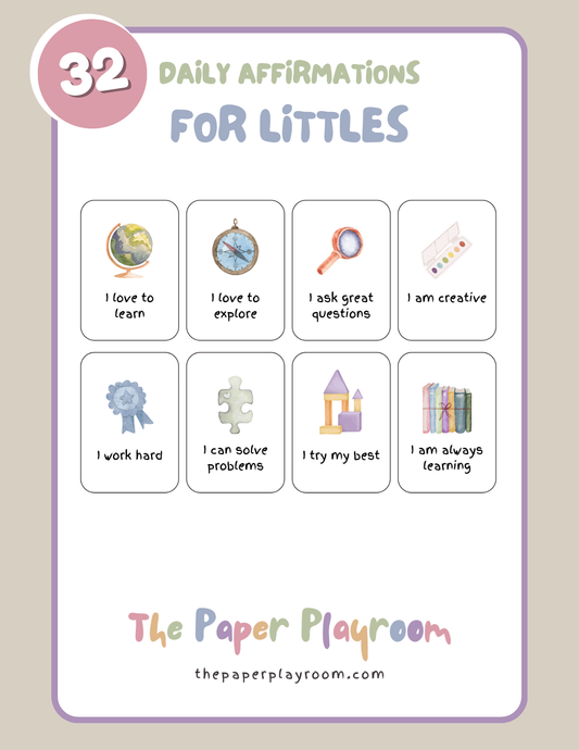 Affirmation Cards for Littles - watercolor
