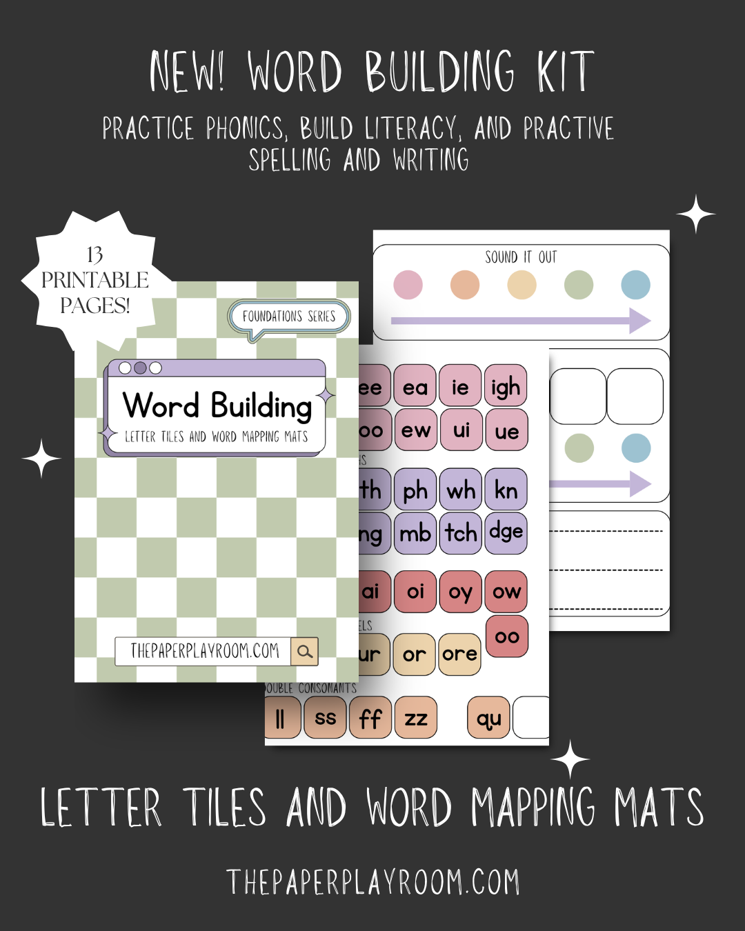 Printable Phonics Tiles & Word Mapping Mats | Word Builder Kit